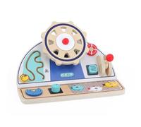 Vilac - Cuadro de Actividades de Madera - 8 Actividades sensoriales y caña de Pescar magnética - Despertar Sensorial & Motricidad Fina - Inspiración Montessori - Idea de Regalo Desde 18 Meses - 2129