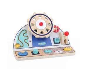 Vilac - Cuadro de Actividades de Madera - 8 Actividades sensoriales y caña de Pescar magnética - Despertar Sensorial & Motricidad Fina - Inspiración Montessori - Idea de Regalo Desde 18 Meses - 2129