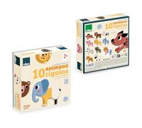 VILAC - Imanes Divertidos - Ingela P. Arrhenius - Juegos creativos - 30 imanes de Madera para 10 Animales + 1 Caja de Almacenamiento de cartón - Juguete de Madera - a Partir de 2 años - 7624