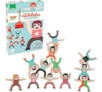 Vilac Andador de Cuerda Apretada, Juguetes de Circo, Juguetes apilables de Madera para niños pequeños, Rompecabezas temáticos, Juguetes Montessori, más de 3 años, Multicolor