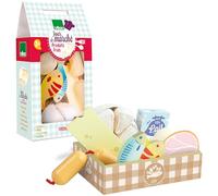 Vilac- Set de Alimentos Frescos de Madera Juego de Pescado, jamón y Queso, Multicolor (PODBI Vilac8104)