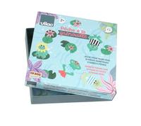 VILAC - La Pesca de la Rana - Michelle Carlslund - Juegos de Mesa - 2 cañas de Pesca magnéticas de Madera + 12 Ranas de Madera - Juegos de Madera - a Partir de 2 años - 8571