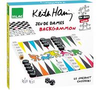 VILAC-Le Jacquet/Checkers Set-Keith Haring Juegos de Mesa, Multicolor, L (9228)
