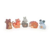Vilac - Mamá Bebé 1,2,3,4,5 por Sarah Betz - 5 Pares de Animales de Madera para apilar y Combinar con números - Numeración y lógica - Inspiración Montessori - Idea de Regalo de Nacimiento Desde 18