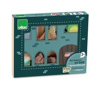 Vilac - Mis Historias de Madera Castillo Fuerte - 6 Figuras de Madera: Caballero, dragón, Princesa, catapulta, Caballo y Mago - Juegos de Despertar para niños - a Partir de 3 años - 3501