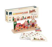 Vilac - Ossassplass La Ville - Ingela P.Arrhenius - 9 Piezas de Madera + 60 Cartas de Juego con Niveles de dificultad evolutivos - Juegos de Despertar para niños de Madera - a Partir de 3 años - 7627