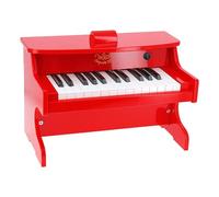 Vilac - Piano electrónico - Instrumento Musical - Juguete Educativo de Madera - Particiones Incluidas - 25 Teclas - Rojo - para niños de 3 años