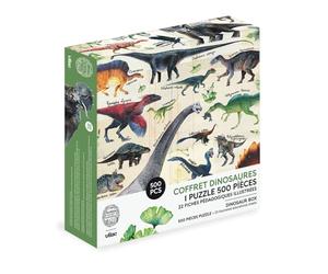 Vilac - Puzzle de 500 Piezas - Dinosaurios - Estimula la Coordinación - Motrices y resolución de Problemas - Universo poético y Educativo - A Partir de 8 años, Multicolor