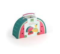 VILAC Set Frutas-Sarah Betz-Decoración y Regalos-3 Maletas Nido de cartón: sandía, piña y Fresa. -Juegos de Despertar Madera-Juguete para Niños a Partir de 3 años-7122 (7122)