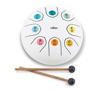 Vilac Tongue Drum-Instrumento de percusión de metal en Sonido Zen, concedido en Do Mayor con Una Octava, ideal para iniciar a los niños a la Música. Incluye partituras y ficha explicativa, 8379