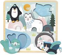 Vilac Touch and Feel - Rompecabezas temático de Islandia, Incluye 5 Piezas de Rompecabezas de Animales y 1 Tablero de Rompecabezas, diseño de Calidad, a Partir de 18 Meses