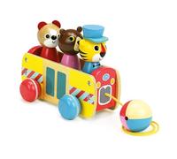 Vilac- Elefante Juguete Entrenador, Color autobús de tracción + clasificador de Formas de Animales, Small (Hippychick Vilac7736)