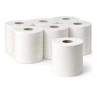 VILAROA 48 Rollos de Papel Industrial Bobina Papel Secamanos Toallas Desechables Secamanos Alta Absorción Bobina Industrial Grande Mecha Doble Capa Rollo Cocina Servilletas 90m 450 Servicios