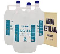 VILAROA Agua Destilada Desionizada 132 Garrafa de 5 litros, Agua Desmineralizada Alta Pureza para CPap, Autoclave, Humidificador, Plancha, Motores, Limpieza, Laboratorio, Plantas, Acuario, Bateria