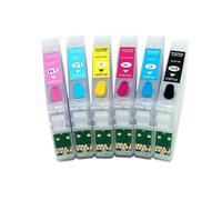 Vilaxh Cartuchos de Tinta Recargables compatibles con Varias impresoras Stylus P50 R265 PX650 PX700 PX800 PX710 PX720 PX810 PX820 R360 RX560 Modelos T0801 a T0806