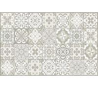 Vilber, Alfombra Vinilo, Baldosas, Azulejos, Pasillo, Cocina, hogar. Beige. Diferentes tamaños. Medida: 78x120 cm. Evora 10.