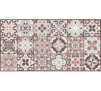Vilber, Alfombra Vinilo, Baldosas, Azulejos, Pasillo, Cocina, hogar. Rosa. Diferentes tamaños. Medida: 40x78 cm. Evora 04.