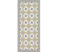 Vilber, Alfombra Vinilo, Baldosas, Azulejos, Pasillo, Cocina, Salón, Hogar. Amarillo/Gris. Diferentes tamaños. Medida: 78x180 cm. Monza 06.