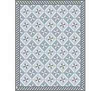 Vilber, Alfombra Vinilo, Baldosas, Azulejos, Pasillo, Cocina, Salón, Hogar. Azul. Diferentes tamaños. Medida: 155x200 cm. Monza 03.