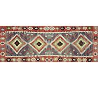Vilber, Alfombra Vinilo, Étnico, Rombos, Pasillo, Cocina, Salón, Hogar. Multicolor. Diferentes tamaños. Medida: 52x140cm. Kilim.2574 01.