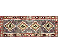 Vilber, Alfombra Vinilo, Étnico, Rombos, Pasillo, Cocina, Salón, Hogar. Multicolor. Diferentes tamaños. Medida: 78x225cm. Kilim.2574 01.