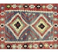 Vilber, Alfombra Vinilo, Étnico, Rombos, Pasillo, Cocina, Salón, Hogar. Multicolor. Diferentes tamaños. Medida: 155x200cm. Kilim.2574 01.