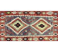 Vilber, Alfombra Vinilo, Étnico, Rombos, Pasillo, Cocina, Salón, Hogar. Multicolor. Diferentes tamaños. Medida: 52x100cm. Kilim.2574 01.