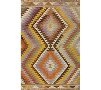 Vilber, Alfombra Vinilo, Étnico, Rombos, Pasillo, Cocina, Salón, Hogar. Multicolor. Diferentes tamaños. Medida: 78x120cm. Kilim.3000 01.