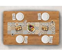 Vilber, CAMINO DE MESA de Vinilo (38,5x155x 0,22 cm), Antimanchas, Antideslizantes y resistentes al calor. Combinables con manteles individuales y alfombras. TOLEDO 04
