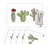 Vilber, Juego de 4 Salvamanteles Individuales de Vinilo. Lavables, Impermeables, Antimanchas, Antideslizantes, Antiadherentes y Resistentes al Calor. Estilo Cactus. Plantas. Multicolor. Tulum