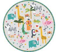vilber Kids. Alfombra Vinilo Infantil Animales Selva.3330 DU-50. Redonda. Diámetro 65 cm