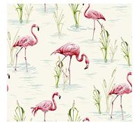 VILBER Papel pintado, estampación digital sobre tejido-no tejido, pvc free, tintas ecológicas hp latex. Ancho especial de 68 cm x10 m. de largo. Cubre 6,80 m2. FLAMINGO.22 W-01