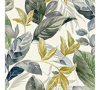 Vilber Papel pintado, estampación digital sobre tejido-no tejido, pvc free, tintas ecológicas hp latex. Ancho especial de 68 cm x10 m. de largo. Cubre 6,80 m2. LEAVES.2678 W-02, Leaves 02