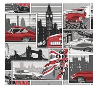 VILBER Papel pintado, estampación digital sobre tejido-no tejido, pvc free, tintas ecológicas hp latex. Ancho especial de 68 cm x10 m. de largo. Cubre 6,80 m2. JAGUAR.A W-01
