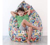 Vilber, PUFF PERA XXL, Ergonómico y moldeable. TAMAÑO: 85x120 cm relleno perlas poliestireno con 450 Litros. Tela estampada impermeable y antimanchas. Colección POP