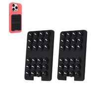 Vilbocr Soporte de silicona con ventosa para teléfono, 2 unidades, soporte adhesivo para teléfono, soporte antideslizante para teléfono con cartera para iPhone, Samsung Galaxy, HTC (negro)
