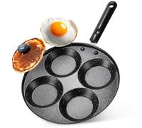 Vilde BASIC LINE - Sartén para huevos fritos (4 orificios, 24 cm, revestimiento antiadherente), diseño de granito