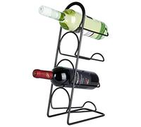 Vilde Botellero de metal para 4 botellas, color negro, 21 x 12 x 43 cm