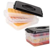 Vilde - Caja de almacenamiento de plástico con tapa para cocina, juego de 3 piezas, transparente | 23,5 x 15,6 x 12,8