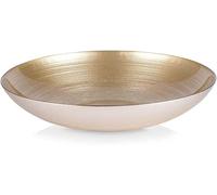 Vilde Cuenco de cristal para ensalada, cuenco para aperitivos, frutas de cristal dorado, 30 cm, 2,2 L