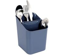 Vilde Escurreplatos organizador de cubiertos, escurridor para cubiertos, utensilios de cocina, gris, 14 x 11 x 16 cm