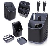 Vilde Escurridor para cubiertos, escurridor de cubiertos, soporte para utensilios de cocina, organizador de cubiertos, color negro