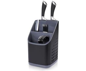 Vilde Escurridor para cubiertos, escurridor de cubiertos, soporte para utensilios de cocina, organizador de cubiertos, color negro