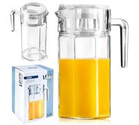 VILDE Jarra de cristal con tapa y boquilla | 1,5 litros | Jarra de cristal con tapa, jarra de agua, jarra de agua, jarra de agua, jarra de té, fruta, jarra de agua