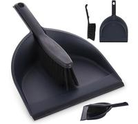 Vilde Juego de recogedor y escoba de mano, pala, color negro