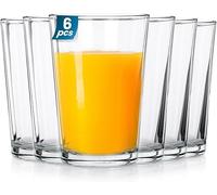 Vilde Juego de vasos de agua, vasos de zumo universales, alta resistencia a los golpes, vasos de zumo, vasos largos, vasos de cristal, 200 ml, 6 piezas