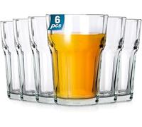 Vilde Juego de vasos de agua, vasos de zumo universales como vasos de agua, alta resistencia a los golpes, vasos de zumo, vasos de chupito, vasos largos, 360 ml, 6 unidades