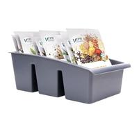 Vilde Organizador de cocina | Caja para especias, sopas de bolsas | Clasificador de especias con 3 compartimentos | Gris 25 x 15 x 9 cm | Fabricado en la UE