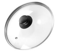 Vilde Tapa de cristal con anillo de acero inoxidable para olla y sartén, diámetro (22 cm) 12, 14, 16, 18, 20, 22, 24, 26, 28, 30, 32 cm, cristal resistente al calor a 200 °C, tapa universal