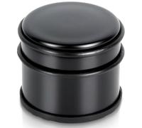 Vilde Tope de puerta de acero inoxidable pesado negro de 9,5 cm - Tope para puerta de suelo sin taladrar con anillo de goma, soporte para puerta para casa y oficina